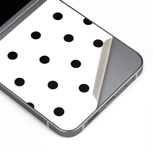 White and Black Polka Dots Galaxy Z Flip6 Skin