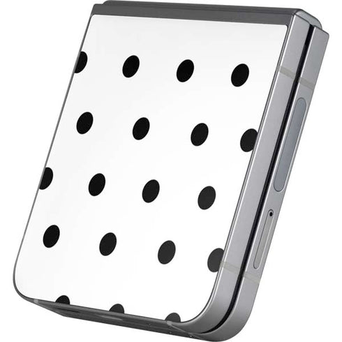 White and Black Polka Dots Galaxy Z Flip6 Skin