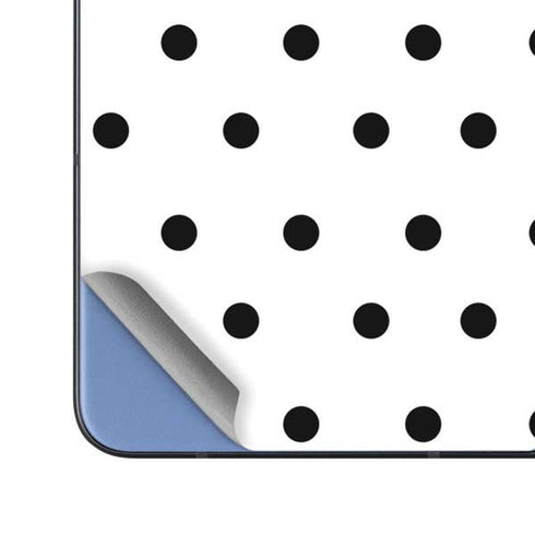 White and Black Polka Dots Galaxy Z Fold5 5G Skin