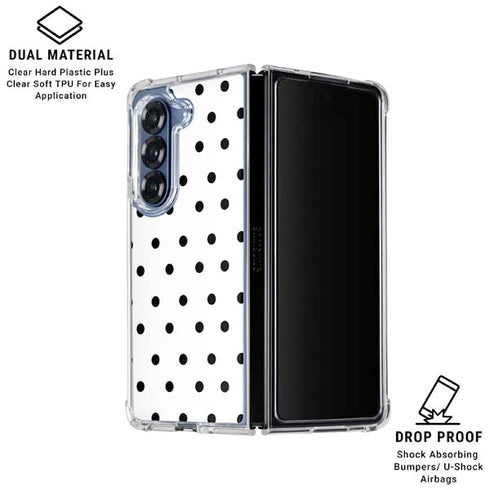 White and Black Polka Dots Galaxy Z Fold6 Clear Case