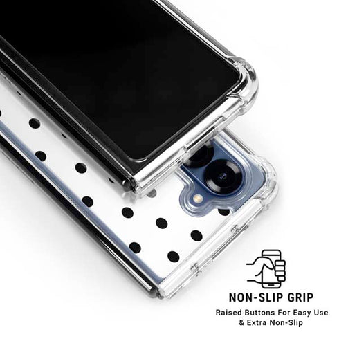 White and Black Polka Dots Galaxy Z Fold6 Clear Case