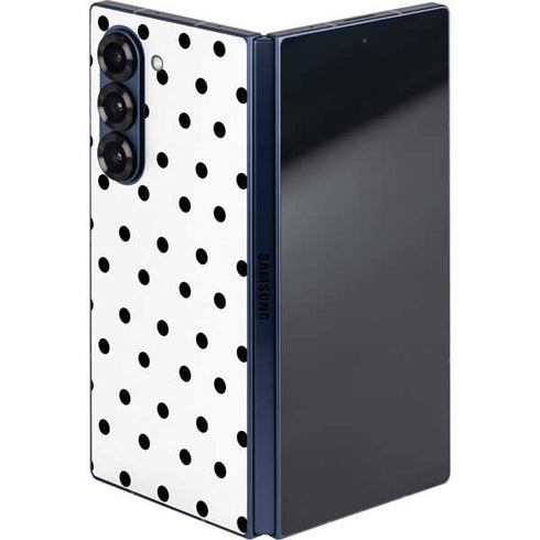 White and Black Polka Dots Galaxy Z Fold6 Skin