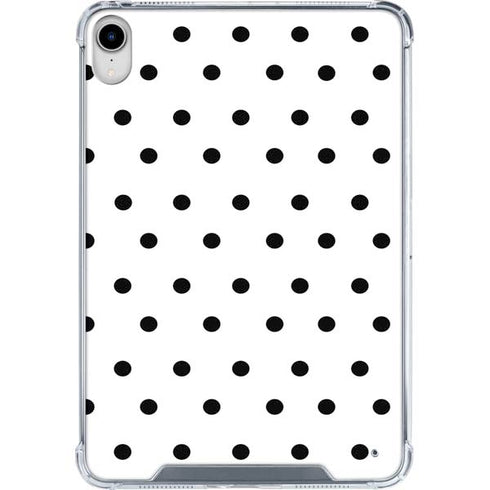 White and Black Polka Dots iPad 11th Gen (2025) Clear Case