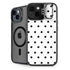 White and Black Polka Dots iPhone 14 Plus Kickstand Case