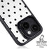 White and Black Polka Dots iPhone 14 Plus Kickstand Case