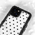 White and Black Polka Dots iPhone 15 Plus Waterproof Case