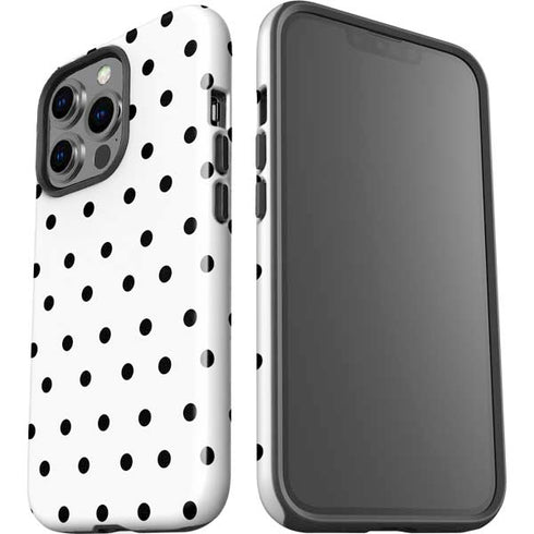 White and Black Polka Dots iPhone 15 Pro Impact Case