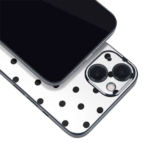 White and Black Polka Dots iPhone 15 Skin