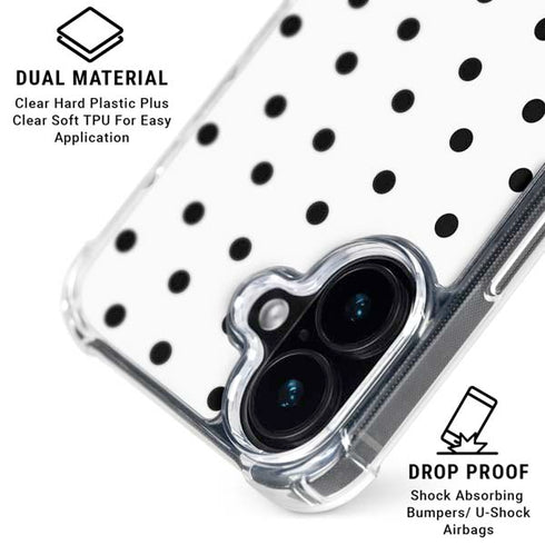 White and Black Polka Dots iPhone 16 MagSafe Case