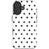 White and Black Polka Dots iPhone 16 Plus Impact Case