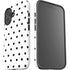 White and Black Polka Dots iPhone 16 Plus Impact Case