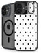 White and Black Polka Dots iPhone 16 Plus Kickstand Case