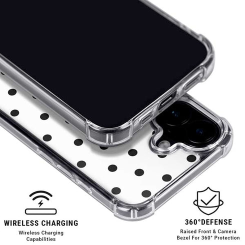 White and Black Polka Dots iPhone 16 Plus MagSafe Case