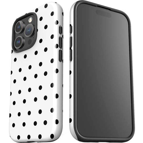 White and Black Polka Dots iPhone 16 Pro Impact Case