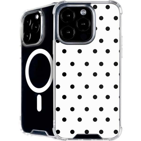 White and Black Polka Dots iPhone 16 Pro MagSafe Case