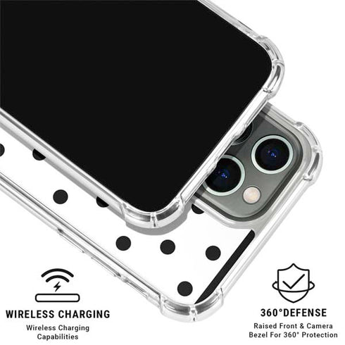 White and Black Polka Dots iPhone 16 Pro Max Clear Case