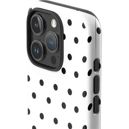 White and Black Polka Dots iPhone 16 Pro Max Impact Case
