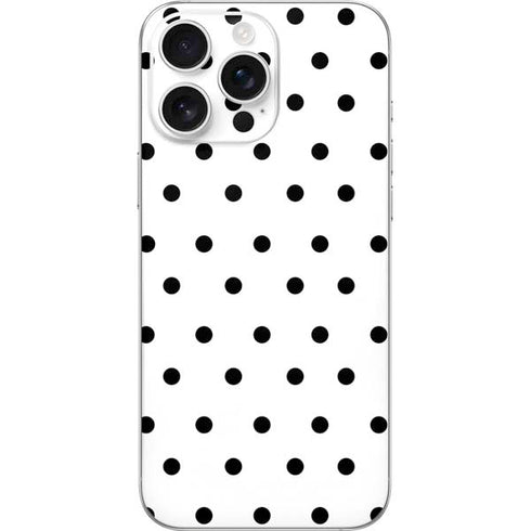 White and Black Polka Dots iPhone 16 Pro Max Skin