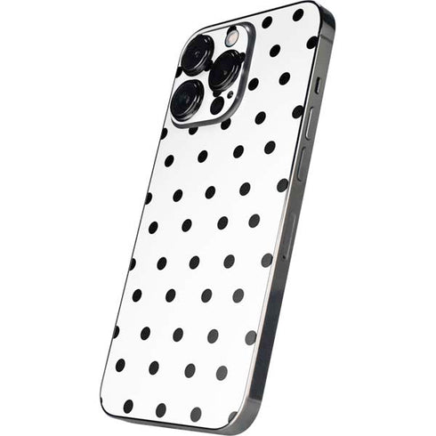 White and Black Polka Dots iPhone 16 Pro Max Skin