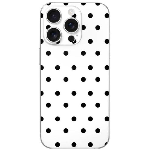 White and Black Polka Dots iPhone 16 Pro Skin