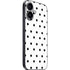 White and Black Polka Dots iPhone 16 Skin