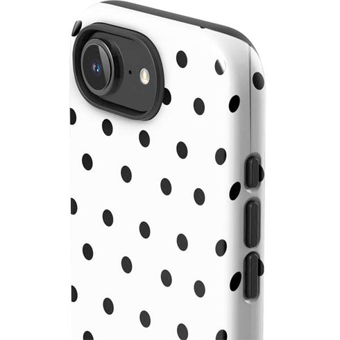 White and Black Polka Dots iPhone 16e Impact Case