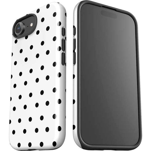 White and Black Polka Dots iPhone 16e Impact Case
