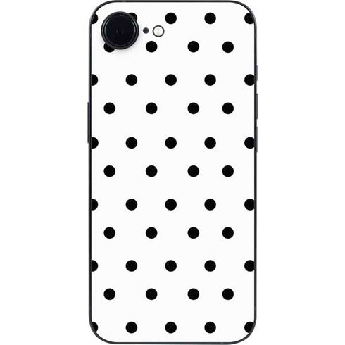 White and Black Polka Dots iPhone 16e Skin