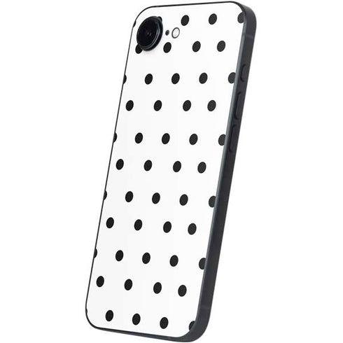 White and Black Polka Dots iPhone 16e Skin