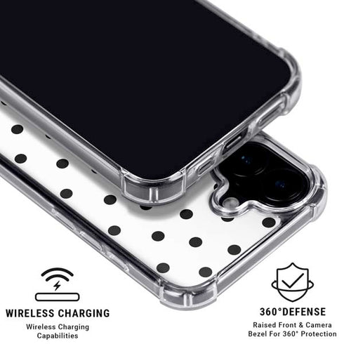 White and Black Polka Dots iPhone 17 Clear Case