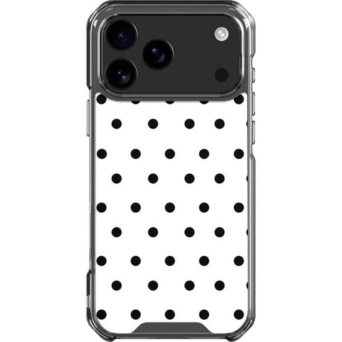 White and Black Polka Dots iPhone 18 Pro Max Clear Case