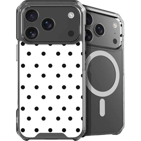 White and Black Polka Dots iPhone 18 Pro Max MagSafe Case