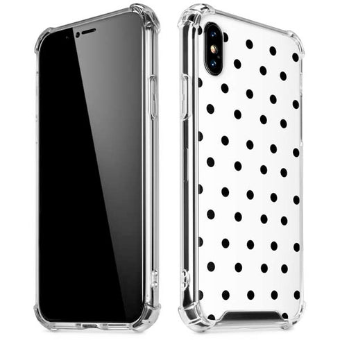 White and Black Polka Dots iPhone X/XS Clear Case