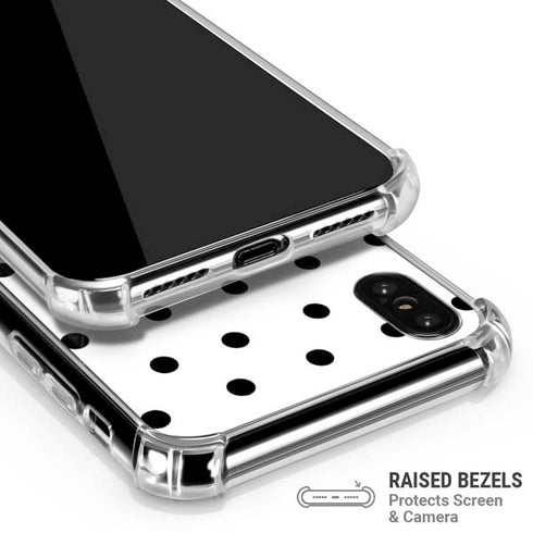 White and Black Polka Dots iPhone X/XS Clear Case