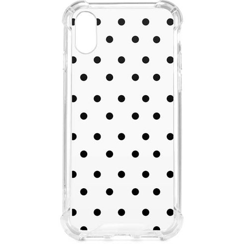 White and Black Polka Dots iPhone XS Clear Case