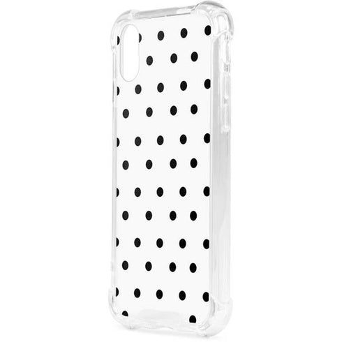 White and Black Polka Dots iPhone XS Clear Case