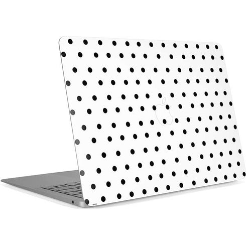 White and Black Polka Dots Apple MacBook Air Skin