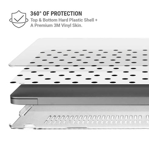 White and Black Polka Dots MacBook Pro 14in (2021-24) Case plus Skin