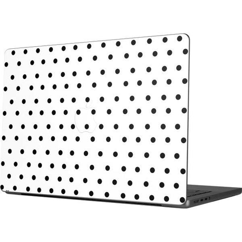 White and Black Polka Dots Apple MacBook Pro 14-inch Skin