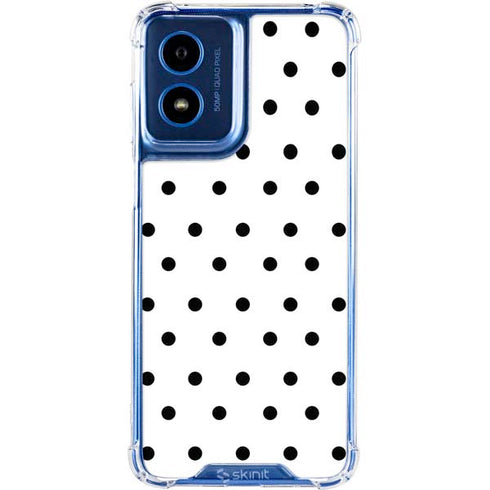 White and Black Polka Dots Moto G 5G (2024) Clear Case