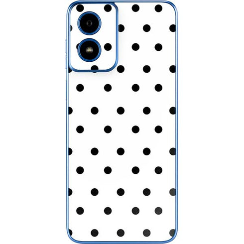 White and Black Polka Dots Moto G Play 4G (2024) Skin