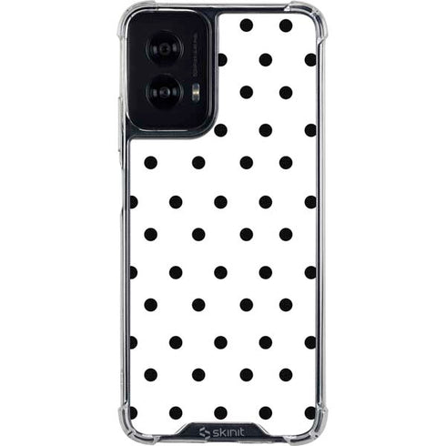 White and Black Polka Dots Moto G Power 5G (2024) Clear Case