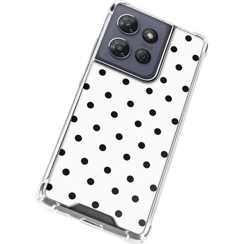White and Black Polka Dots Moto G Power 5G (2025) Clear Case