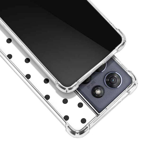 White and Black Polka Dots Moto G Power 5G (2025) Clear Case