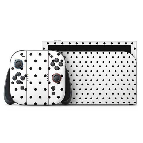 White and Black Polka Dots Nintendo Switch 2 (2025) with Joy-Con Skin