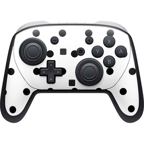 White and Black Polka Dots Nintendo Switch 2 (2025) Pro Controller Skin