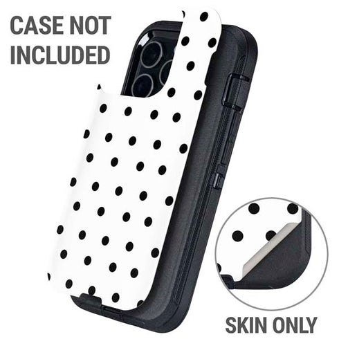 White and Black Polka Dots Otterbox Defender iPhone Skin