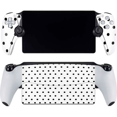 White and Black Polka Dots PlayStation Portal Remote Player Skin