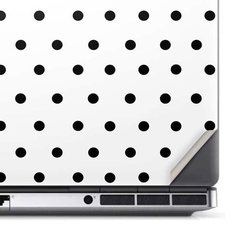 White and Black Polka Dots Dell Precision Skin