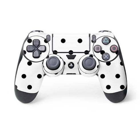 White and Black Polka Dots PlayStation PS4 Skins